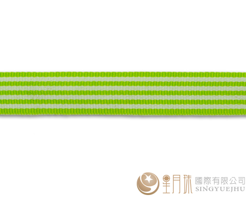 條紋-羅紋緞帶-5分-75尺 果綠