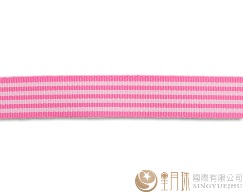 條紋-羅紋緞帶-5分-75尺 粉