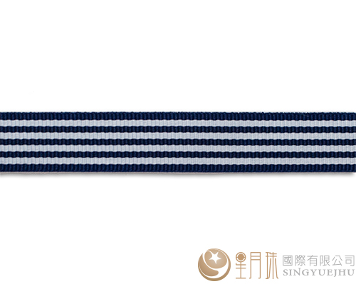 條紋-羅紋緞帶-5分-75尺 深藍