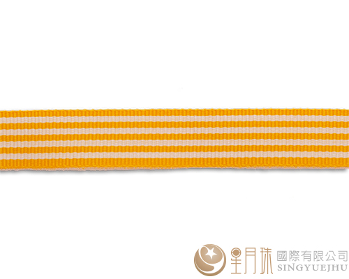 條紋-羅紋緞帶-5分-75尺 黃