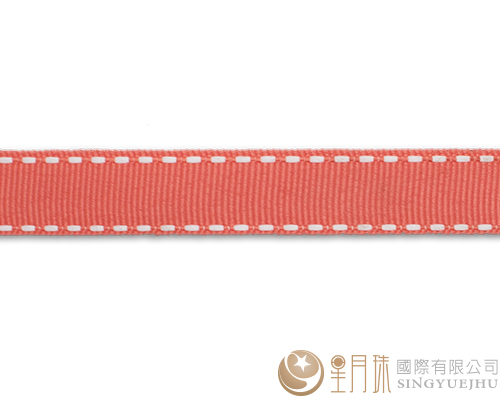 粉+白虛線-羅紋緞帶-5分-75尺