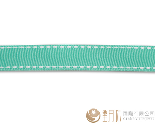 蒂芬妮綠+白虛線-羅紋緞帶-5分-75尺
