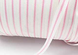 織帶-10mm-白+粉紅色