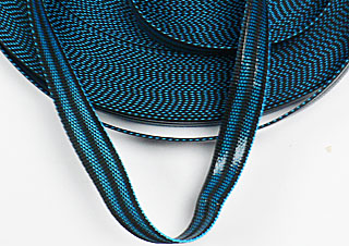 織帶-15mm-黑+藍色(單面有塑膠套)