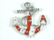 金属海军风-锚(白红)-2入