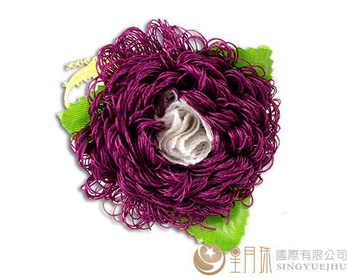 DIY圖騰織帶康乃馨胸花-紫